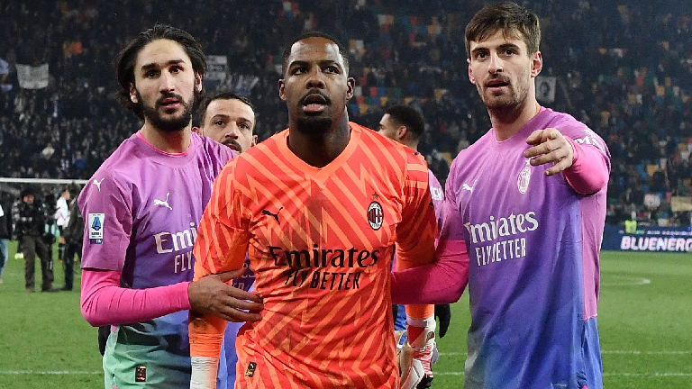 AC Milan Players Leave Pitch After Goalkeeper Mike Maignan Is Racially Abused