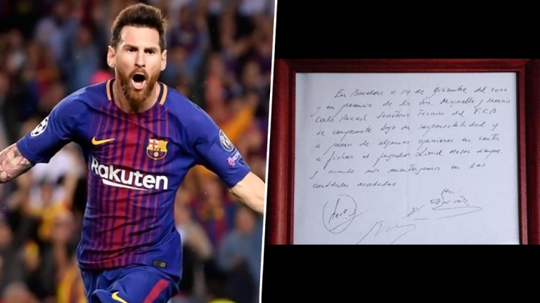 Napkin with Messi's First Barcelona Contract To Be Auctioned At Ksh 52 Million