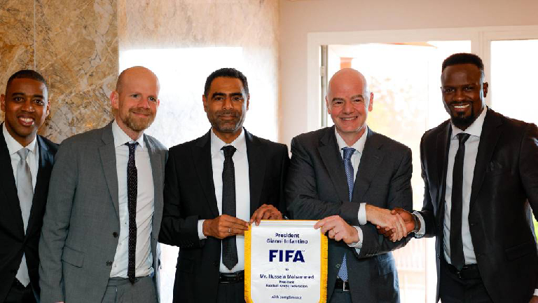 New FKF President Hussein Mohammed Meets FIFA President Gianni Infantino